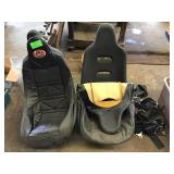 2 Offroad seats with covers in safety harnesses