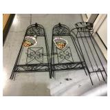 2 Basket Hangers w/ Shelf & 1 Stake-In Hose Holder 2 Basket Hangers w/ Shelf & 1 Stake-In Hose Holder