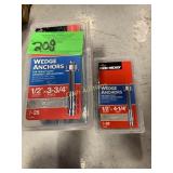 4 Packs Wedge Anchors 1/2' x 3.75' (one is x 4.25' 4 Packs Wedge Anchors 1/2' x 3.75' (one is x 4.25'