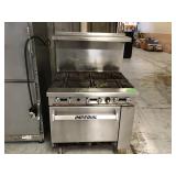 Imperial six burner oven missing two feet and