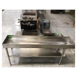 75 inch wide stainless steel vath  with drain and