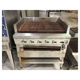 Montague 36 inch wide charge grill on stand