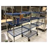 104 inch three section wire rack on wheels