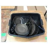 Large lot of small frying pans