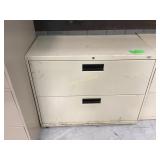 Two drawer lateral file cabinet no keys