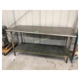 6 foot stainless steel top worktable with