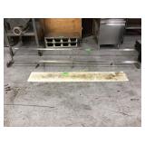 9 foot stainless wall mounted pot and pan rack 9 foot stainless wall mounted pot and pan rack