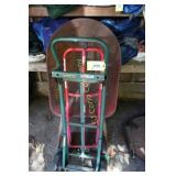 2 Hand trucks & wheelbarrow