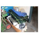 TENT, TARPS AND GREEN FENCE CAMOUFLAGE