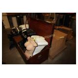 LARGE ANTIQUE WOOD TRUNK   41" X 23" X 20"