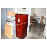 WOOD FILE CABINET 20" X 18" X 51"
