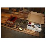 CAST IRON TILE MOLD WITH ASSORTED TILE SAMPLES