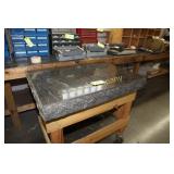GRANITE SURFACE PLATE 27" X 39" BY 4.5" WITH CART