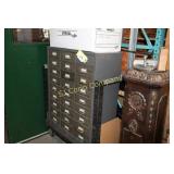 METAL DRAWERS WITH CONTENTS & CART