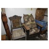 1 MORRIS CHAIR, 1 VICTORIAN ARMCHAIR