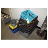 LOT OF PLASTIC STORAGE BINS