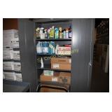 Contents of 2 door metal cabinet