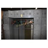 Lyon 16 door locker unit w/hanger pole
