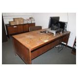 Lot:  Office desk, credenza, bookcase and chair