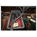 Lot:  Ratchet (1"), sockets, smaller ratchet and