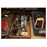Lot:  Greese gun, oil cans and lubricants