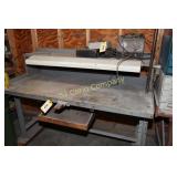 Metal work table with light