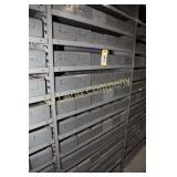 Metal inventory boxes and shelf unit