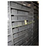 Metal inventory boxes and shelf unit