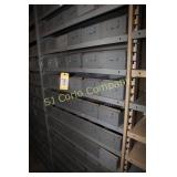 Metal inventory boxes and shelf unit