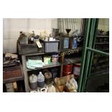 Contents of shelf - Assorted lubricants and oils