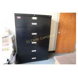 5 drawer lateral file cabinet - black - no