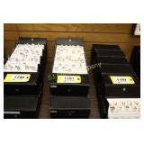 Assorted rings in display boxes