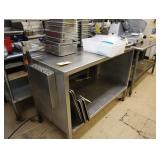 Stainless steel 4 ft table and Edlund can opener