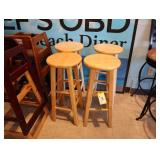 Lot of 4 wooden stools