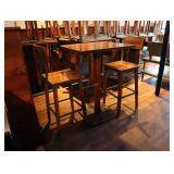High top table 24 inch x 30 inch with 2 wooden