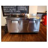 True 60 inch 2 door freezer with S/S work surface