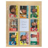 1960 TOPPS BASEBALL CARDS   SHEET 7