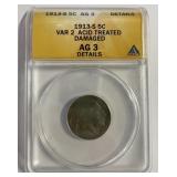 1913-S BUFFALO NICKEL VAR 2