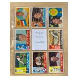 SHEET OF 1960 BASEBALL CARDS   SHEET 6