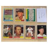 1961 TOPPS BASEBALL CARDS   SHEET 9