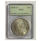 1879-S  (SAF) MORGAN DOLLAR  PCGS MS 62