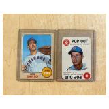 (2) 1968 TOPPS RON SANTO BASEBALL CARDS