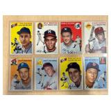 (8) 1954 TOPPS BASEBALL CARDS