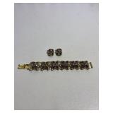 Estate Costume Jewelry Bracelet and Earrings