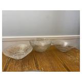 Vintage Etched and Pressed Glass Bowls