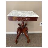 Rose Carved Marble Top Parlor Table