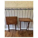 Pair Wooden Folding Trays