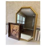 Gold Framed Mirror & Praying Hands