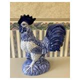 16in Blue & White Ceramic Chicken