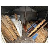 Wood Lumber - washer & dryer - contents of shed